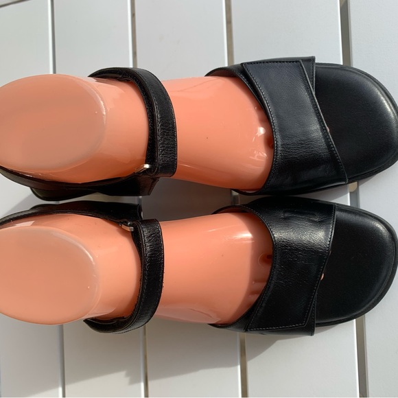 BeautiFeel black leather sandals square toe size 11 (European 41) - Picture 2 of 13